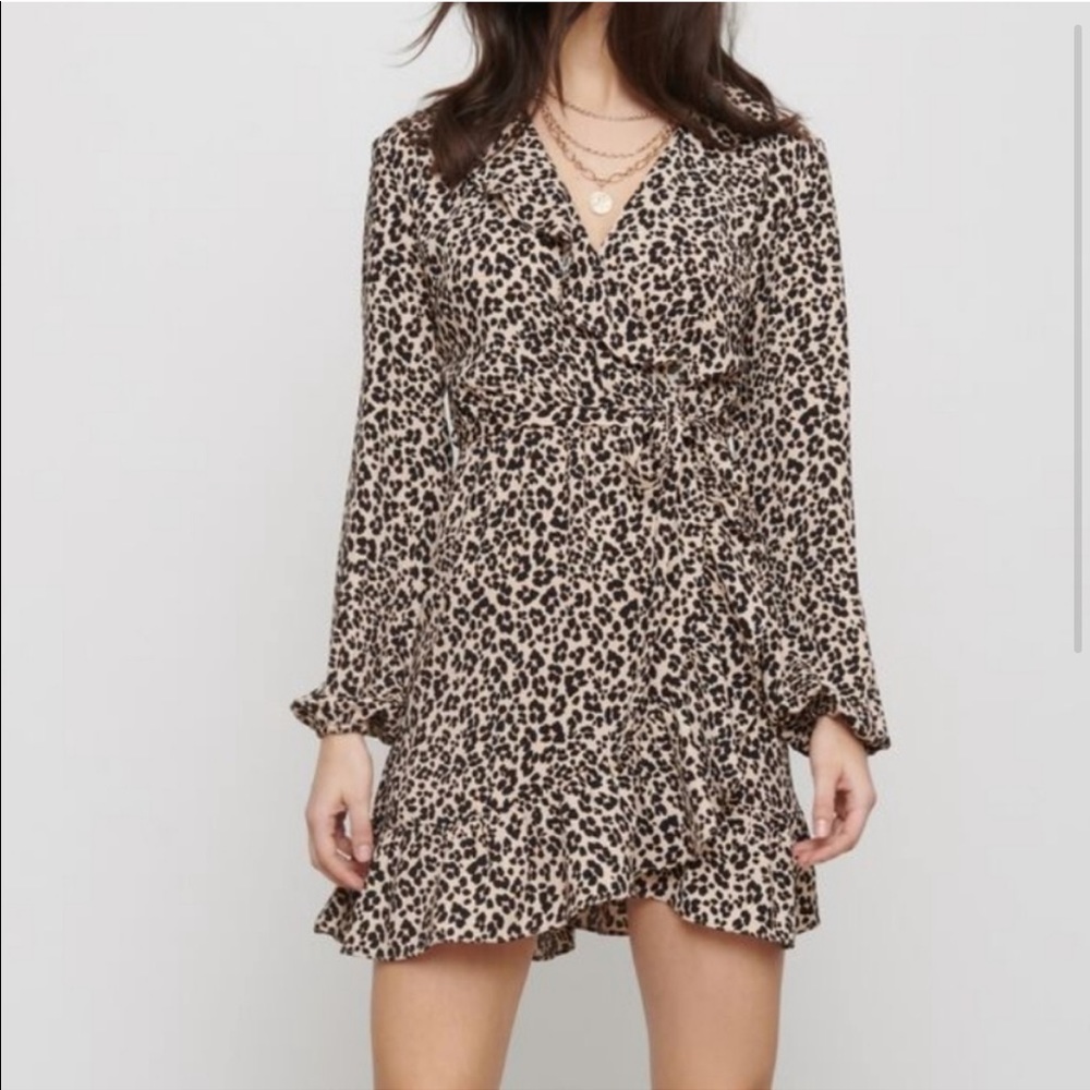 Leopard print ruffle dress